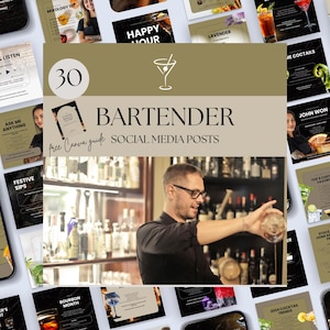 Bar Social Media Templates, Social Media Templates Mobile Bar, Bartender Social Media Post, Bartending Business, Mixologist Instagram Posts
