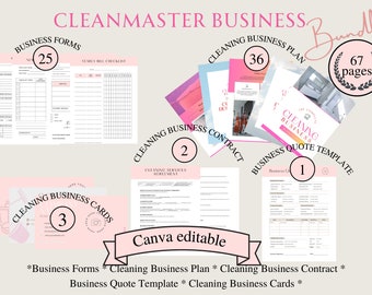 Modello di business plan per un'impresa di pulizie, contratto di pulizia, pacchetto di pulizia commerciale, proposta commerciale per la pulizia