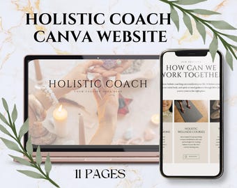 Canva Website Holistic Coach,Health And Wellness Website Themes,Neutral Holistic Coach Website,Massage Therapist,Life Coach Website Template