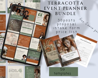 Event Planner Business Bundle, Event Planner Instagram Post, Event Planner Intake Form, Event Planner Proposal, Event Planner Price List