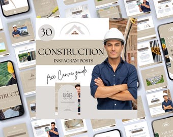 Instagram Templates For Construction, Construction Instagram Post, Instagram Templates For Construction Company,Social Media Posts, Interior