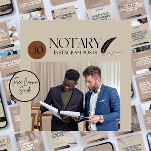 Notary Instagram Posts, Notary Social Media Post Templates, Notary Social Media Brand, Notary Services, Legal Canva Template, Marketing