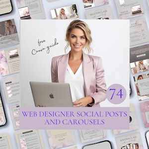 Social Media Posts For Web Designer, Web Design Social Media Post, Web Designer Carousels, Instagram Templates For Web Designers, Bundle