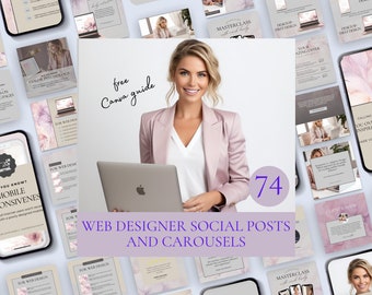 Social Media Posts For Web Designer, Web Design Social Media Post, Web Designer Carousels, Instagram Templates For Web Designers, Bundle
