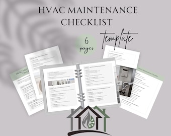 Checkliste für Haku-Inspektionen, Vorlage für Hvz-Wartungsarbeiten, HKL-Wartungsplaner, HKL-Wartungsvertrag, Klimainspektion, Ofencheckliste, Canva