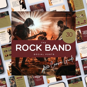 Musician Instagram Template, Musician Social Media Template, Social Media Templates For Musician, Rock Band Instagram Posts, Singer Ig Post