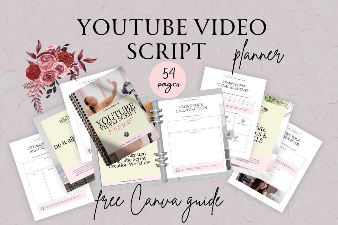 Youtube Script Planner, Youtube Channel Planner, Youtube Planner ...