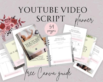 Youtube Script Planner, Youtube Channel Planner, Youtube Planner Printable, Social Media Template, Youtube Marketing, Content Creator