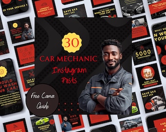 Automotive Posts Templates, Automotive Posts Templates For Social Media, Mechanic Post, Canva Editable Template, Auto Repair Instagram Posts