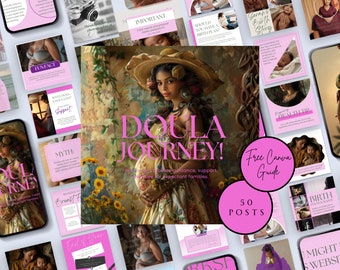 Instagram Template Postpartum Doula, Doula Instagram Template, Postpartum Doula Instagram, Doula Instagram Posts, Birth Doula Instagram