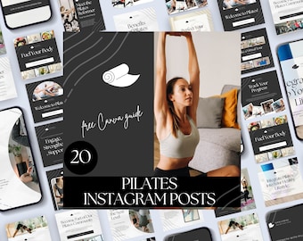 Pilates Posts, Instagram Templates Pilates, Pilates Instagram Posts, Pilates Social Media Template, Canva Template, Pilates Instructor Ig