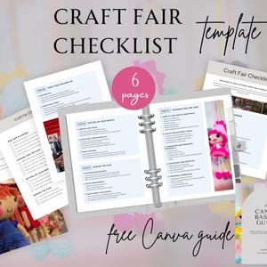 Craft Fair Checklist, Canva Template, Handmade Business Template, Craft Show Planning, Craft Show Organization, Craft Fair Planner, Editable