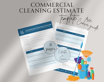 Office Cleaning Estimate Template, Canva Editable Template, Cleaning Business Printable, Cleaning Company Intake Form,Estimate Business Form