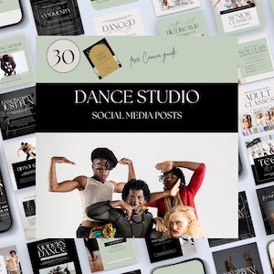 Dance Studio Social Media, Dance Group Instagram Posts, Ballet Social Media, Dance Studio Brand, Canva Dancing Templates, Dance Marketing