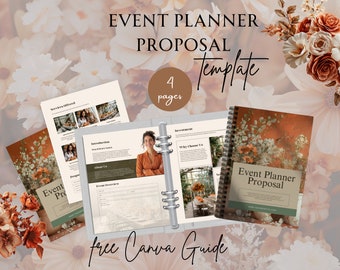 Event Planner Proposal Template, Event Organizers Proposal Planner, Wedding Proposal, Canva Template, Event Planning Business, TERR02