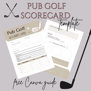 Bargolfscorekaart, bargolfscorekaart, sjabloon kroegengolf, kroegentochtspellen, vrijgezellenfeestspellen, verjaardagsfeestjes, golfdrinkspel