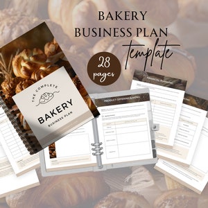 Modello di business plan per panetteria, piano per piccole imprese, modello Canva, modello di business, startup, attività di panetteria domestica, finanziamento