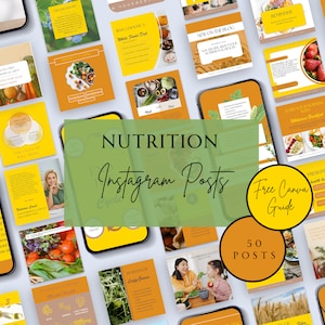 Nutrition Social Media Templates, Social Media Templates, Dietitian Nutrition Instagram templates, Nutrition Social Media,Instagram For Food