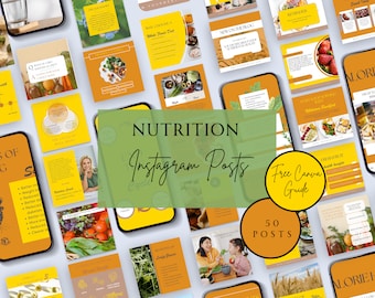 Nutrition Social Media Templates, Social Media Templates, Dietitian Nutrition Instagram templates, Nutrition Social Media,Instagram For Food