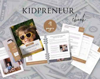 Business Ebook For Kids, Kidpreneur Ebook, Entrepreneur Template, Business Advice For Kids, Famous Kid Template, Money Skills Guide, Canva