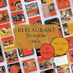 Instagram Posts For Restaurants, Instagram Post Templates For Restaurant, Instagram Posts Restaurants, Food Business Templates, Social Media