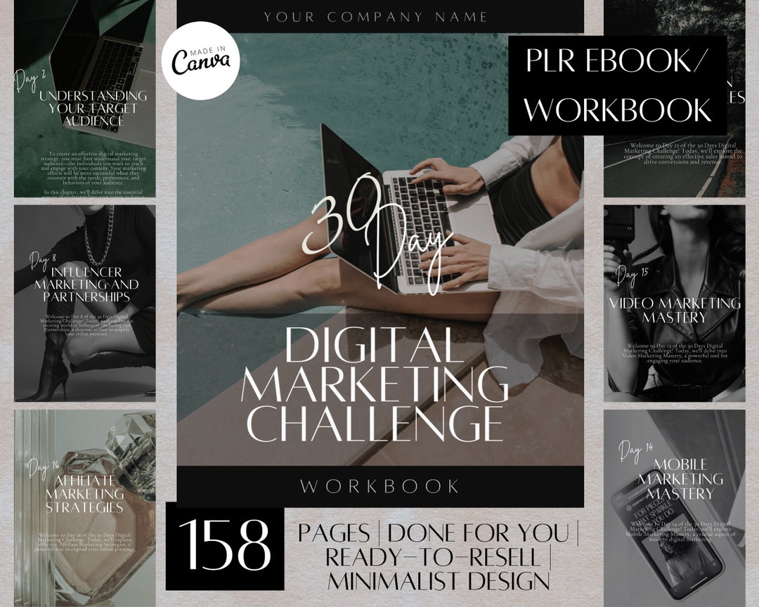 PLR 30 Day Digital Marketing Challenge Workbook Ebook Ready to Sell ...