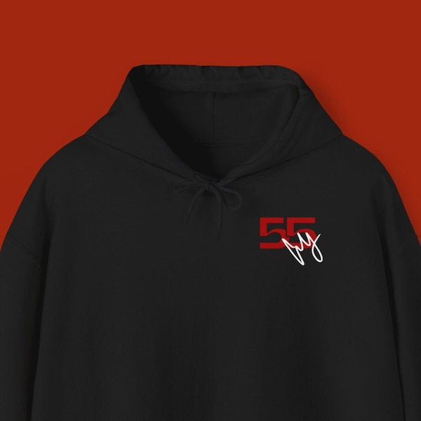 Carlos Sainz 55 Hoodie, Sainz signature hoodie, Sainz f1 sweatshirt, Carlos Sainz gift idea, minimalistic sainz hoodie, F1 for Him