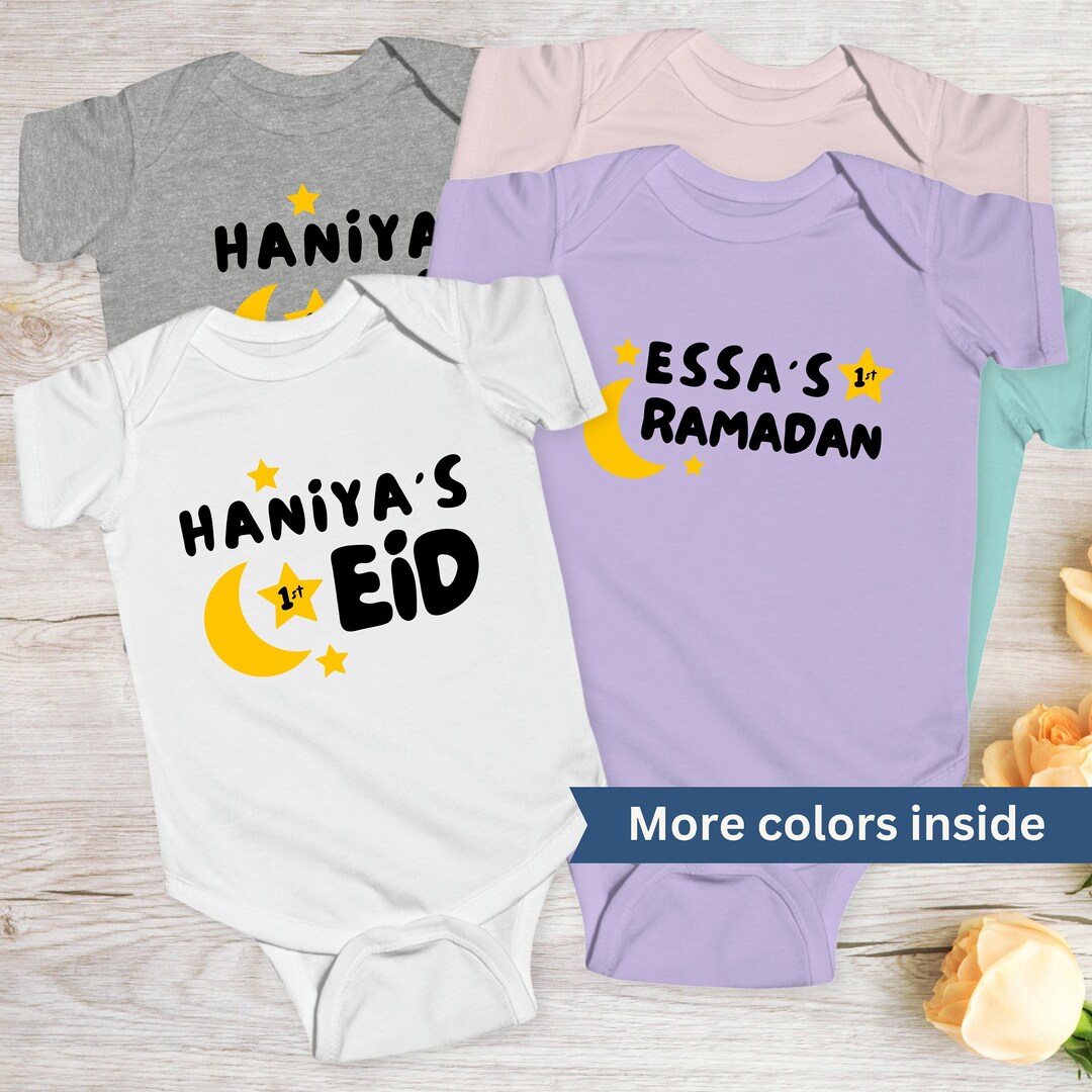 My First Eid Baby Clothes Custom Name Eid Alfitr Infant Clothing Baby