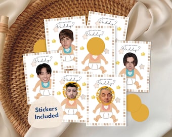Funny Baby Shower Game: Find the Daddy Scratch Off Cards
