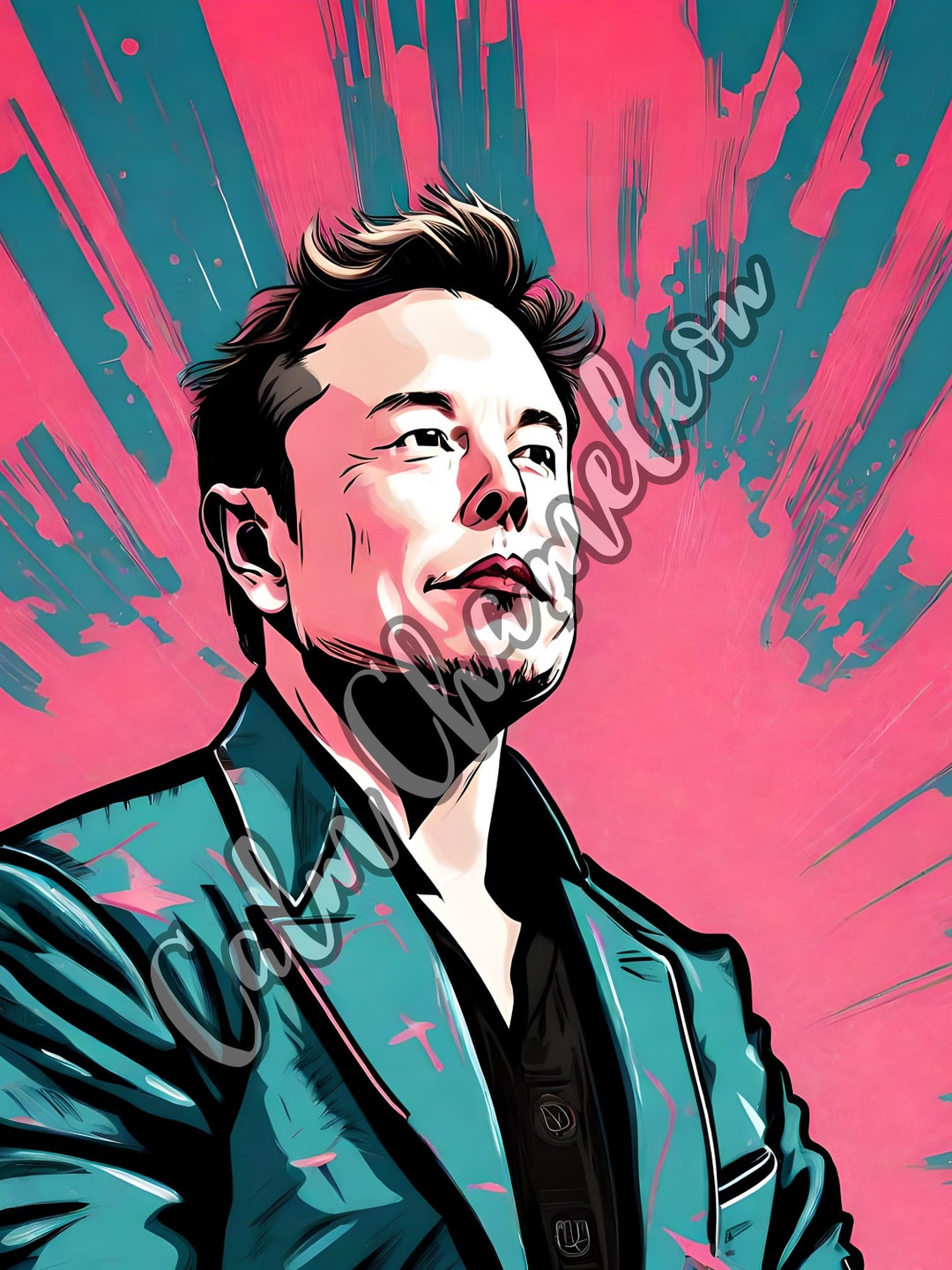 Elon Musk Printable Digital Download Ai-created Artwork - Etsy