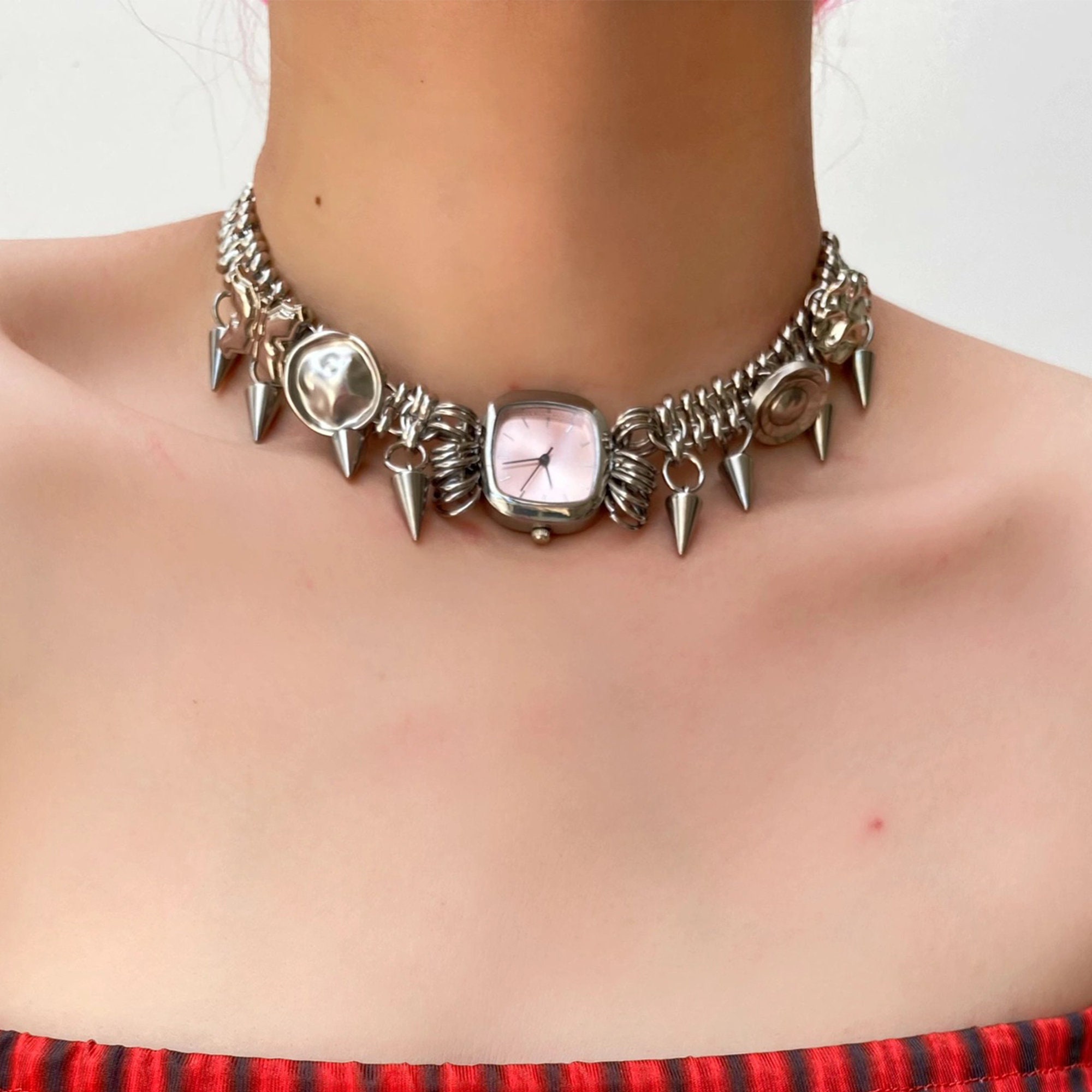 Pentagram Punk Choker Aesthetic Egirl Emo Cool Collar For Girl