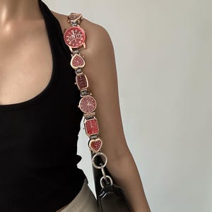 Fünf Farben Uhr Taschenkette, Vintage Punk Style Geldbörse Gurt, Retro-Handtaschengurt, ästhetischer Geldbörse Griff, besonderes Geschenk, Designer Taschengurt