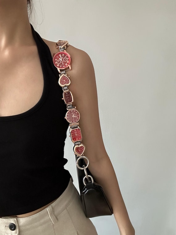 Five Colors Watch Bag Chain,Vintage Punk Style Purse Strap,Retro Handbag Strap,Aesthetic Purse Handle, Special Present,Designer Bag Strap