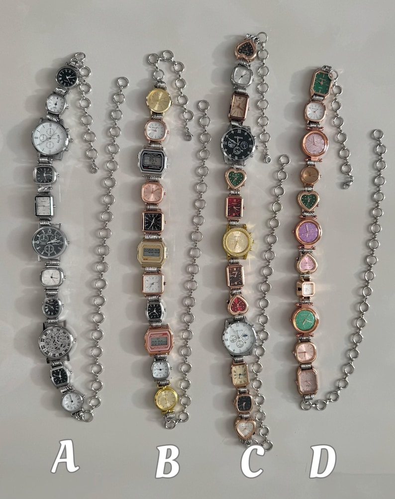 Five Style Watch Waist Chain With Mixed Dials,funky Vintage Belt ...