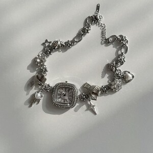 Luxurious Watch Choker Necklace, Y2k Clock jewelry Funky Watch Necklace Cyberpunk Y2K Grunge Necklace,Whimsical Necklace,Diamonds Necklace image 5
