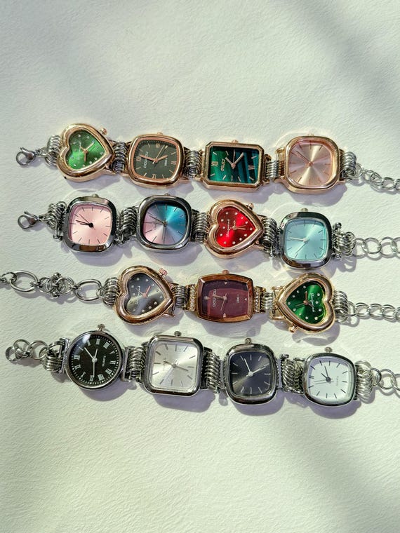 Retro Punk Watch Bracelet,muti Watchface Chain,y2k Clock