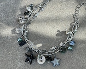 Black Sliver Chain Bracelet,y2k Star Charm Bead Bracelet