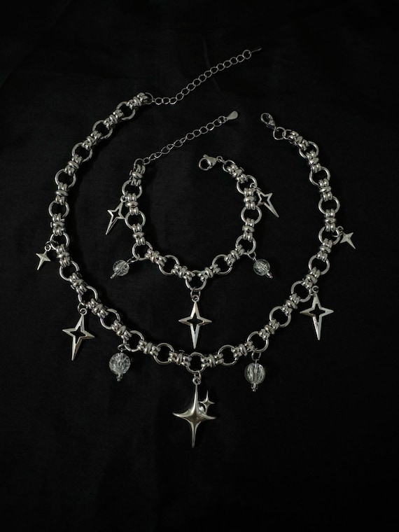 Y2K Star Bracelet,star Pendant,starburn Bracelet,street Style Bracelet,silver Stainless Choker, Punk Necklace,y2k Bracelet for Men and Women - Etsy Y2K Star Bracelet,star Pendant,starburn Bracelet,street Style Bracelet,silver Stainless Choker, Punk Necklace,y2k Bracelet for Men and Women - Etsy