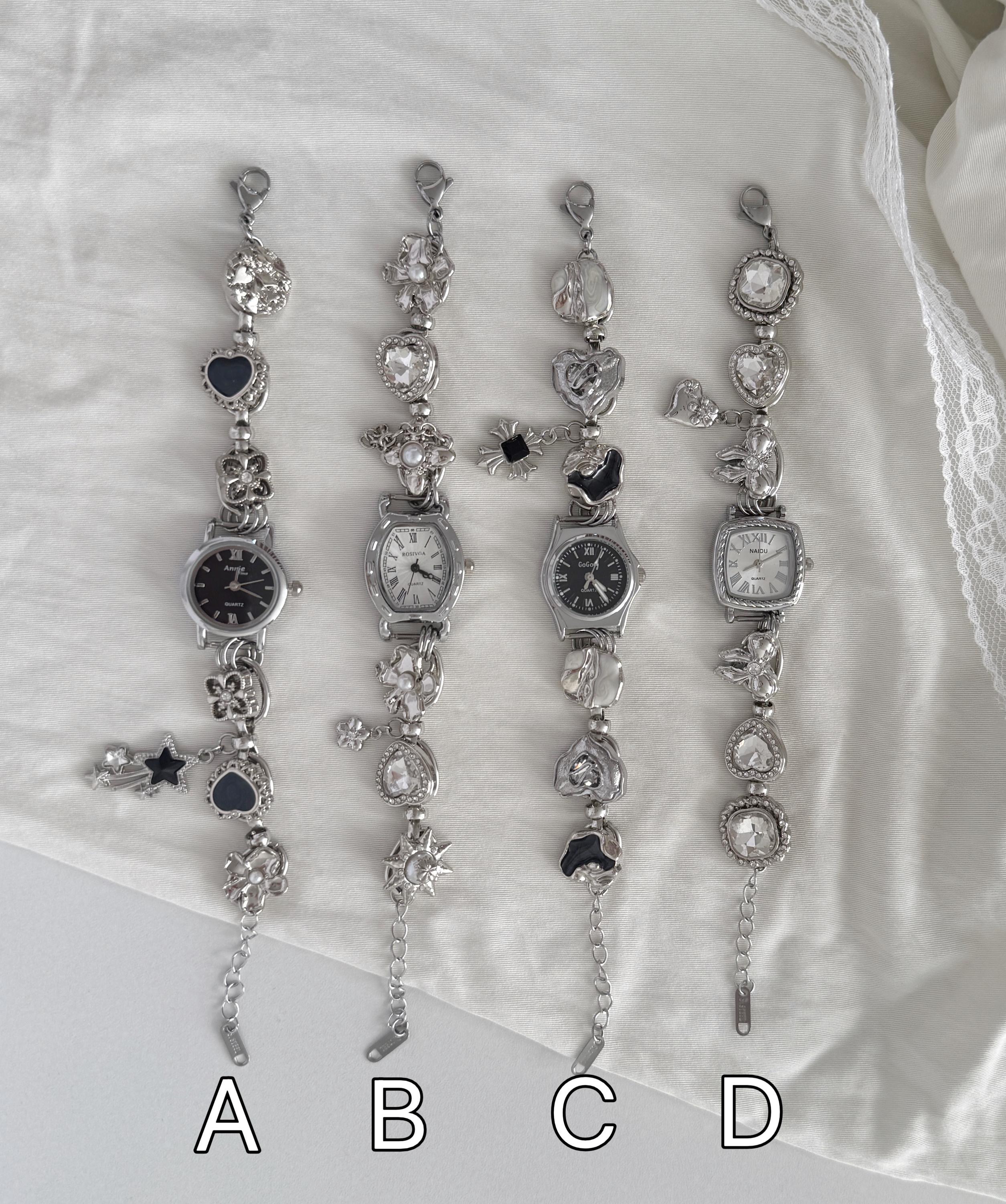 Buy Punk Watch Bracelet | Black & White Y2k Clock Bracelet