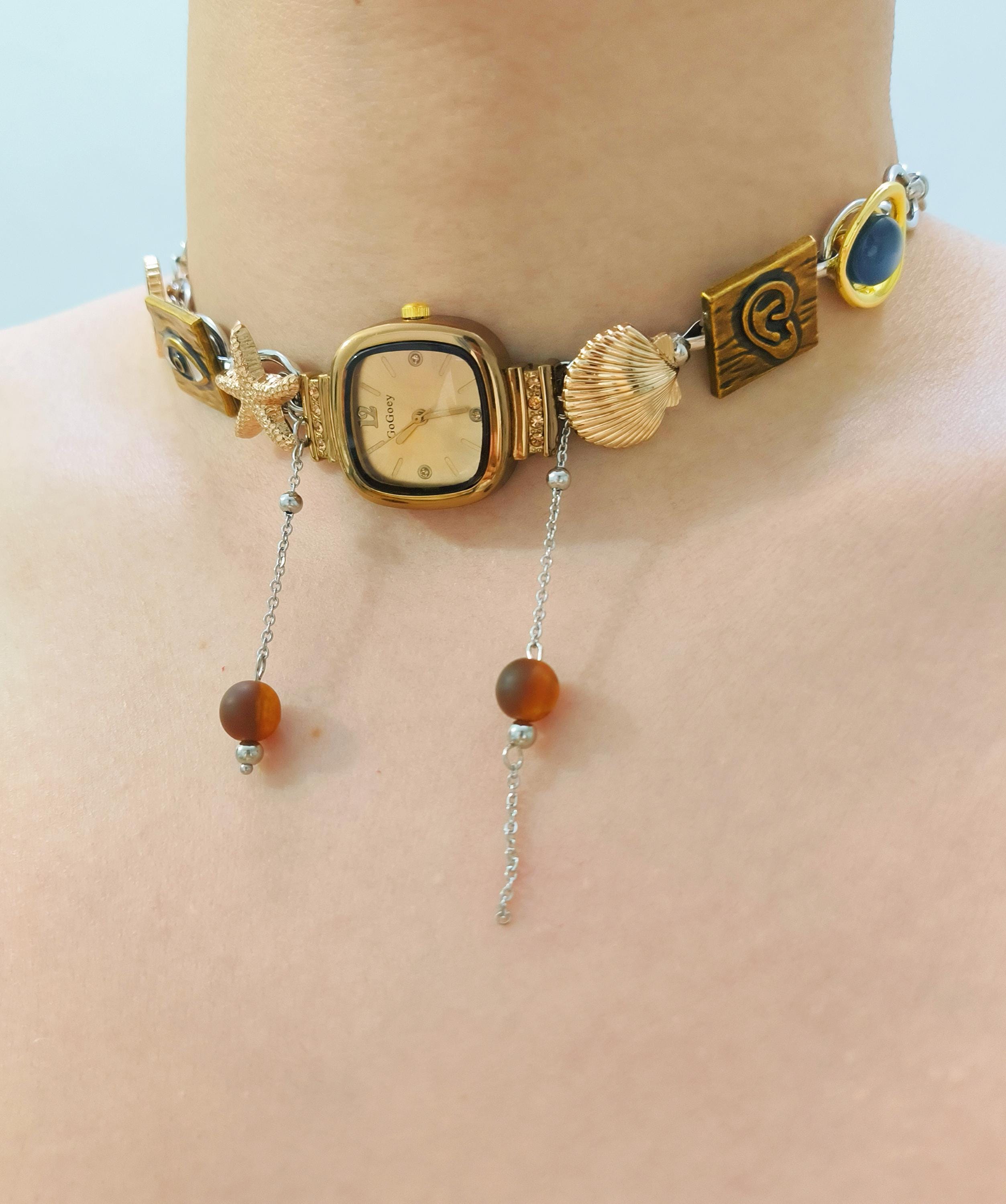 アクセサリー Button Works Necklace & Bracelet Button Works White Hearts Necklace & Bracelet : STANDARD