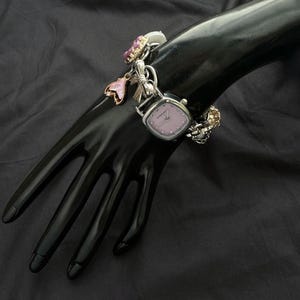Vintage Sliver Watch Bracelet | Handmade Charm Bracelet | Retro-Inspired Jewelry |Steampunk Watch |Statement Bracelet|Unique Gift for Women image 7