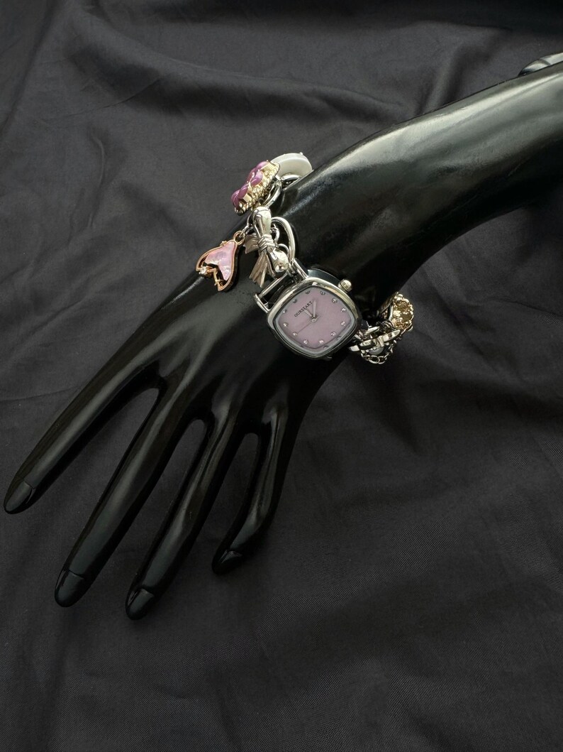 Vintage Sliver Watch Bracelet | Handmade Charm Bracelet | Retro-Inspired Jewelry |Steampunk Watch |Statement Bracelet|Unique Gift for Women image 7