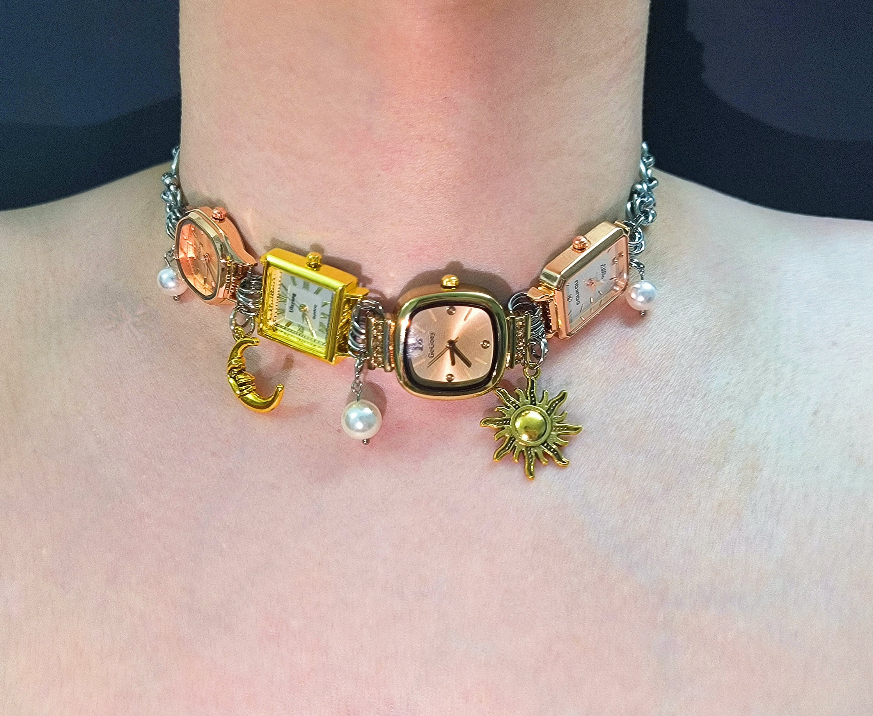 時計 STAR JEWELRY FACET STONE CHAIN WATCH 時計 STAR JEWELRY FACET