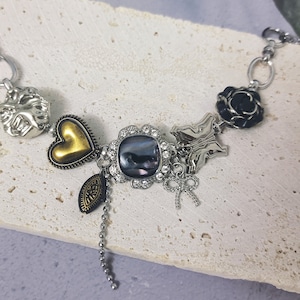 Punkklocka Chokerhalsband, Konstinspirerat Funky Klockhalsband Cyberpunk Y2K Grungehalsband, Nyckfullt Halsband, Trendigt Clutter Coolt Halsband bild 6