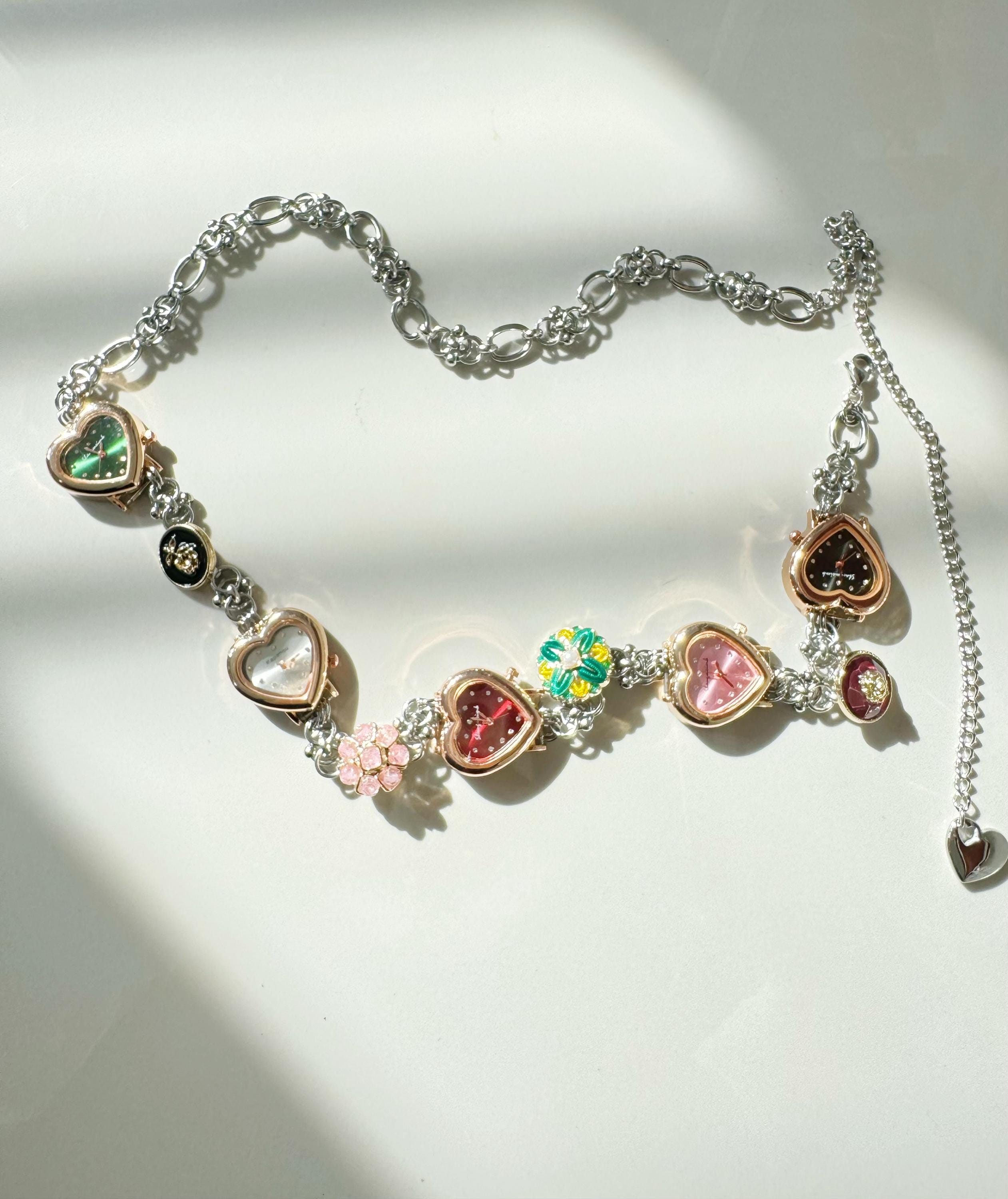 Colorful Heart Watch Waist Chain | Vintage Punk Watch