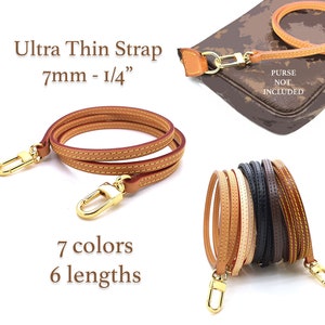 Ultra Thin 40cm Leather Short Strap Replacement for Pochette Accessoires Natural Vachetta