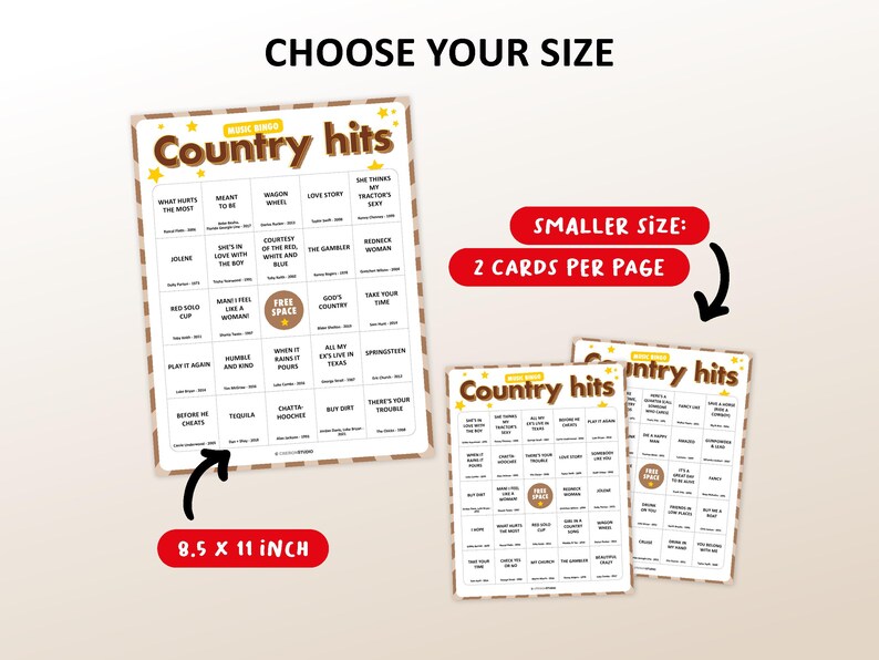 Country music bingo game printable, western music bingo cards, Nashville themed party game, country hits bingo, cowboy music game, southern music trivia, honky tonk bingo, bluegrass and country pop songs, line dancing party activity, country western themed baby shower or birthday game, digital download printable bingo cards for adults and groups