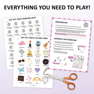Taylor Bingo is a fun party game based on Taylor Swift as an artist and person. Great for a ladies night, teen girls birthday party or a concert watching evening with friends. This digital download contains 50 bingo cards which are all unique. Printable activity.