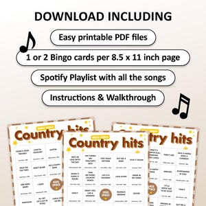 Country music bingo game printable, western music bingo cards, Nashville themed party game, country hits bingo, cowboy music game, southern music trivia, honky tonk bingo, bluegrass and country pop songs, line dancing party activity, country western themed baby shower or birthday game, digital download printable bingo cards for adults and groups