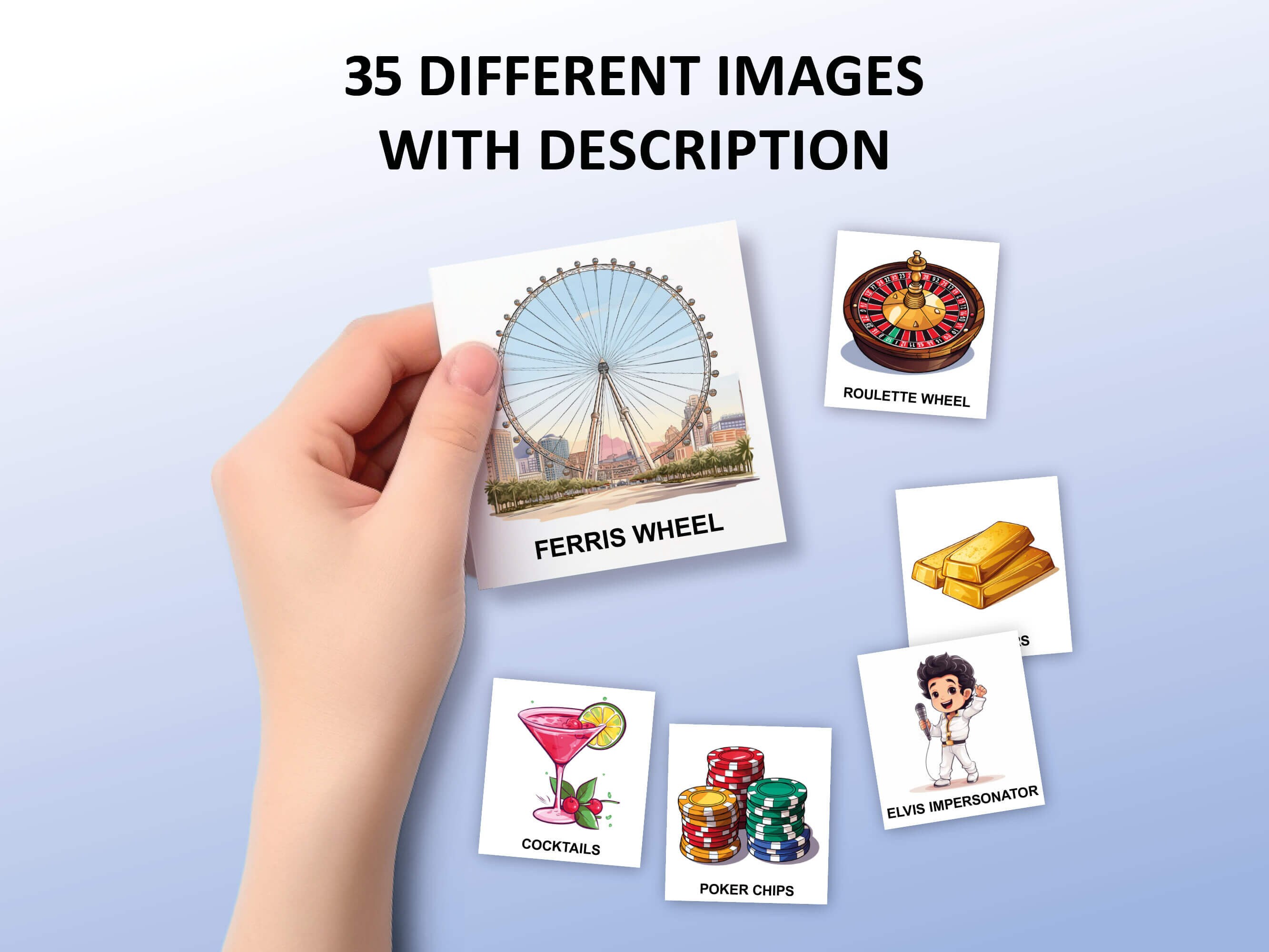 Las Vegas Bingo Game, 30 Bingo Cards, Bachelorette Party Game, Travel ...